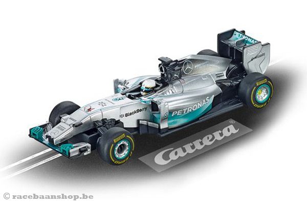 Race auto Mercedes F1 Hybrid met Lewis Hamilton.